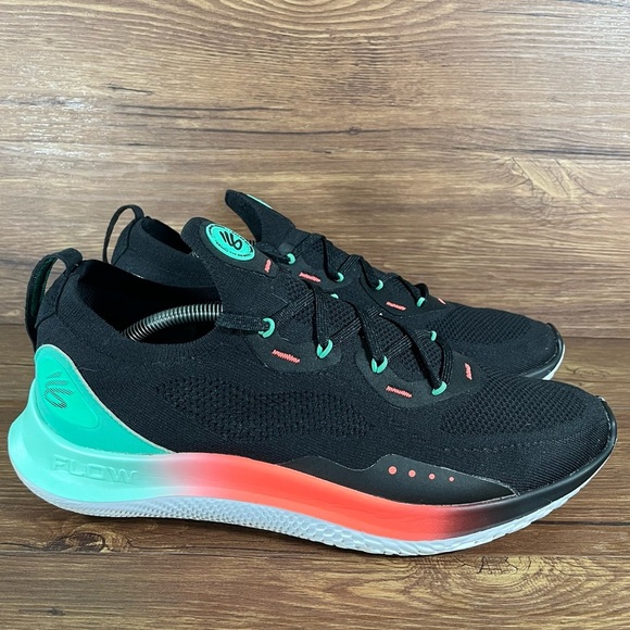 Under Armour Curry Flow Go Low ‘Viral Blue’ Knit Sneakers Shoes Men’s Size 12.5 - Picture 1 of 11